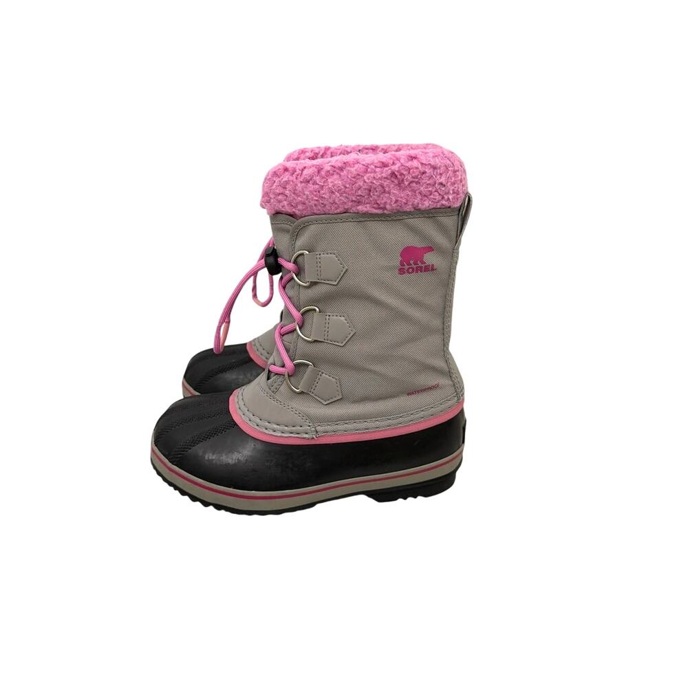 Sorel Kids Yak Pac Nylon WP Pink and Gray Winter Boots